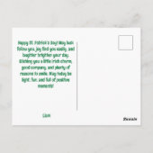 Gelukkige St. Patrick's Dag Elegante Klaver Briefkaart (Achterkant)