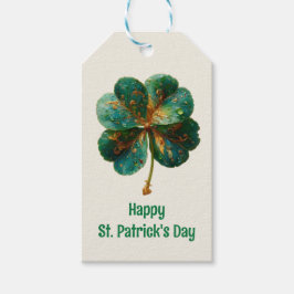 Gelukkige St. Patrick's Dag Elegante Klaver Cadeaulabel