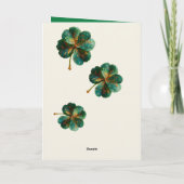 Gelukkige St. Patrick's Dag Elegante Klaver Kaart (Achterkant)