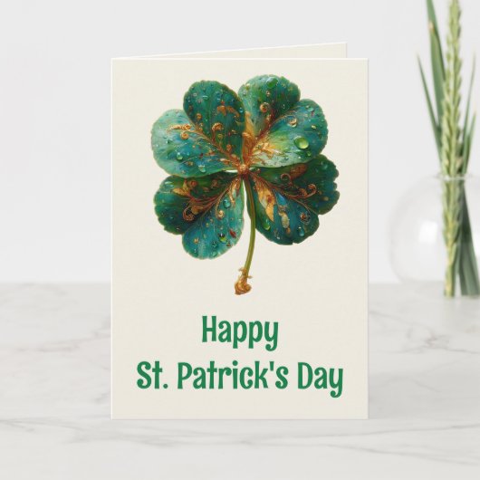 Gelukkige St. Patrick's Dag Elegante Klaver Kaart (Voorkant)