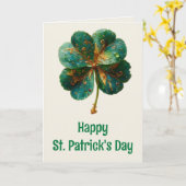 Gelukkige St. Patrick's Dag Elegante Klaver Kaart (Gele Bloem)