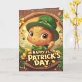 Gelukkige St. Patrick's Dag en drie kobolden Kaart (Gele Bloem)