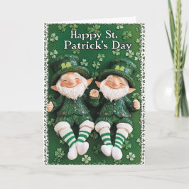 Gelukkige St. Patrick's Dag en twee kabouters Kaart