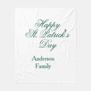 Gelukkige St. Patrick's dag familienaam groen mini Fleece Deken