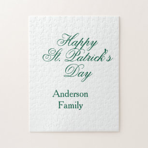 Gelukkige St. Patrick's dag familienaam groen mini Legpuzzel