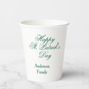 Gelukkige St. Patrick's dag familienaam groen mini Papieren Bekers