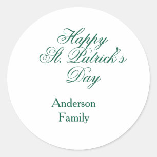 Gelukkige St. Patrick's dag familienaam groen mini Ronde Sticker