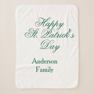 Gelukkige St. Patrick's dag familienaam groen mini Sherpa Deken