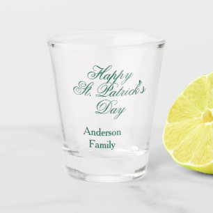 Gelukkige St. Patrick's dag familienaam groen mini Shot Glas