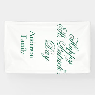 Gelukkige St. Patrick's dag familienaam groen mini Spandoek