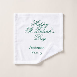 Gelukkige St. Patrick's dag familienaam groen mini Washandje