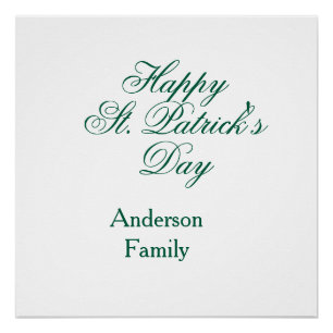 Gelukkige St. Patrick's dag familienaam groen smin Perfect Poster
