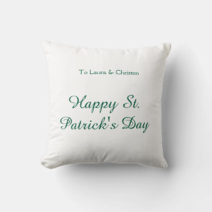 Gelukkige St. Patrick's dag groene naam datum eenv Kussen