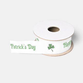 Gelukkige St. Patrick's Dag Groene Shamrock Grosgrain Lint