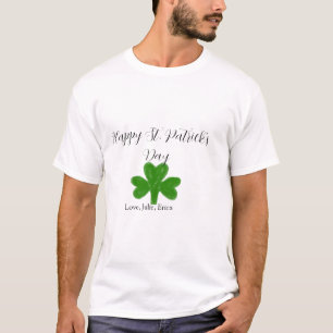 Gelukkige St. Patrick's dag groene shamrock naam  T-shirt