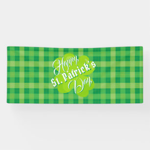 Gelukkige St. Patrick's Dag Groene Tartan Geluks K Spandoek