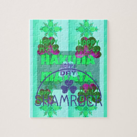 Gelukkige St. Patrick's Dag Hakuna Matata Kunstpri Legpuzzel (Verticaal)