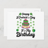 Gelukkige St. Patrick's Dag Het is mijn verjaardag Briefkaart (Voorkant / Achterkant)