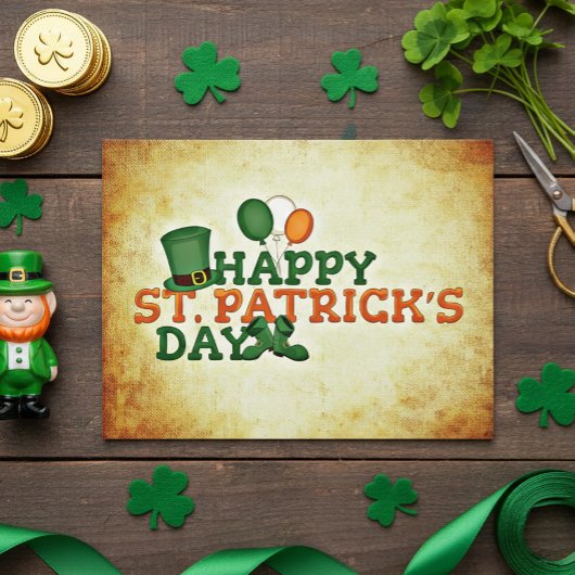 Gelukkige St. Patrick's Dag Ierse Hoed Briefkaart