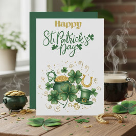 Gelukkige St. Patrick's Dag Ierse Wenskaart Feestdagenkaart
