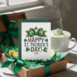 Gelukkige St. Patrick's Dag Ierse Wenskaart Feestdagenkaart
