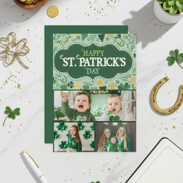 Gelukkige St. Patrick's Dag Ierse Wenskaart Feestdagenkaart