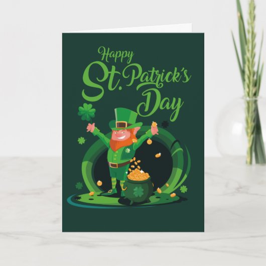 Gelukkige St. Patrick's Dag Kabouter Feestdagen Kaart (Voorkant)