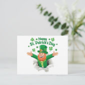 Gelukkige St. Patrick's Dag kabouter  Feestdagenkaart (Staand voorkant)