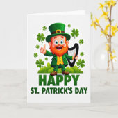 Gelukkige St. Patrick's Dag Kabouter Kaart (Gele Bloem)