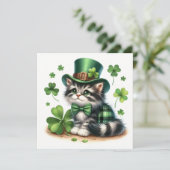 Gelukkige St. Patrick's dag kat Kaart (Staand voorkant)