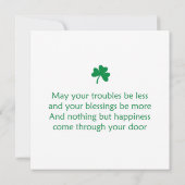 Gelukkige St. Patrick's dag kat Kaart (Achterkant)