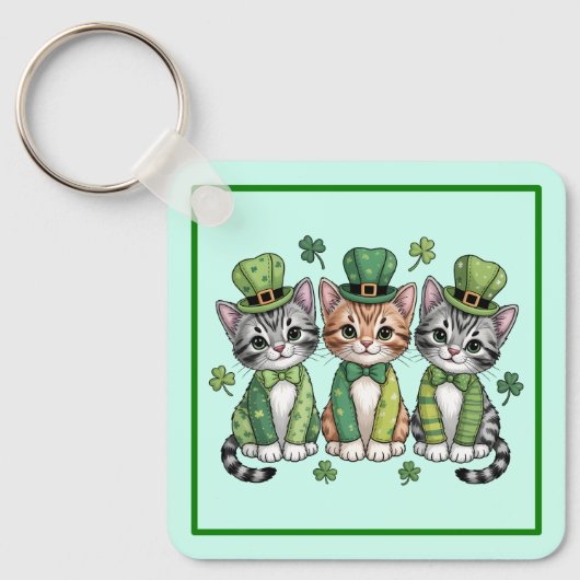 Gelukkige St. Patrick's Dag Kittens-47474 Sleutelhanger (Voorkant)