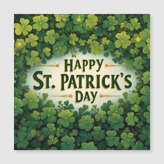 Gelukkige St. Patrick's Dag Klaver Kunst (Voorkant)