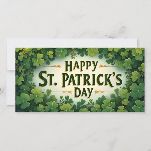 Gelukkige St. Patrick's Dag Klaver Kunst (Voorkant)