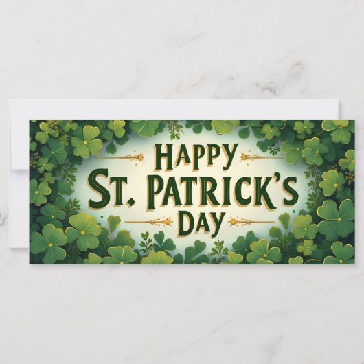 Gelukkige St. Patrick's Dag Klaver Kunst (Voorkant)