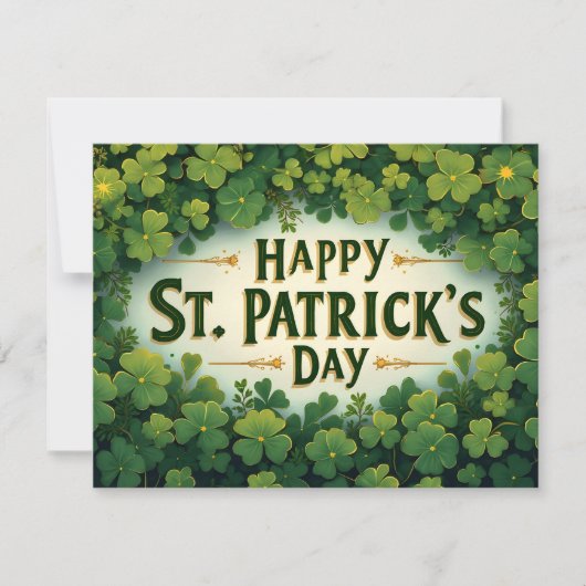 Gelukkige St. Patrick's Dag Klaver Kunst (Voorkant)