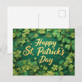 Gelukkige St. Patrick's Dag Klaver Ontwerp Briefkaart (Voorkant / Achterkant)