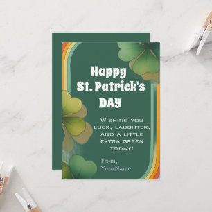 Gelukkige St. Patrick's Dag Klaver Wenskaart Kaart