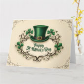 Gelukkige St. Patrick's Dag Klaverontwerp Kaart (Gele Bloem)