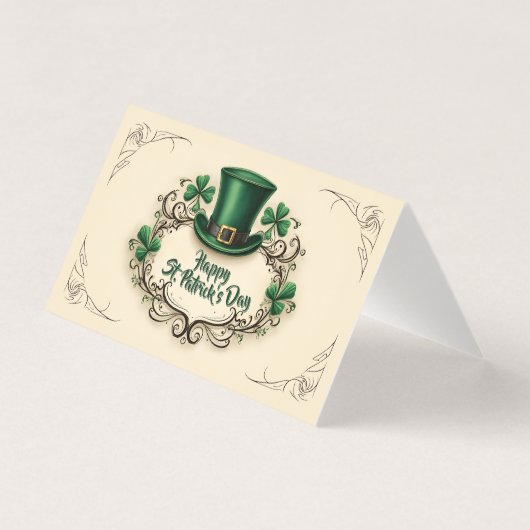 Gelukkige St. Patrick's Dag Klaverontwerp Kaart (Voorkant)