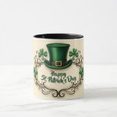 Gelukkige St. Patrick's Dag Klaverontwerp Mok (Midden)