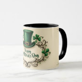 Gelukkige St. Patrick's Dag Klaverontwerp Mok (Voorkant rechts)