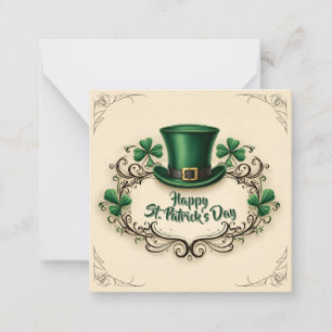 Gelukkige St. Patrick's Dag Klaverontwerp Notitiekaartje