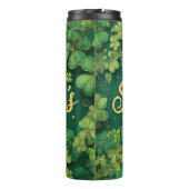 Gelukkige St. Patrick's Dag Klaverontwerp Thermosbeker (Achterkant)