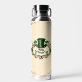 Gelukkige St. Patrick's Dag Klaverontwerp Waterfles (Achterkant)