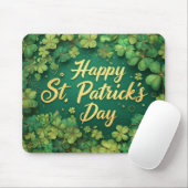 Gelukkige St. Patrick's Dag Klavertje Drie Ontwerp Muismat (Met muis)