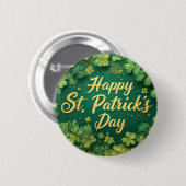 Gelukkige St. Patrick's Dag Klavertje Drie Ontwerp Ronde Button 5,7 Cm (Voorkant /achterkant)