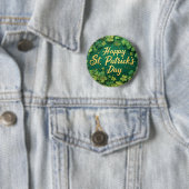 Gelukkige St. Patrick's Dag Klavertje Drie Ontwerp Ronde Button 5,7 Cm (In situ)