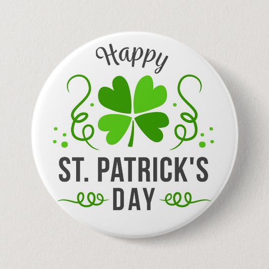 Gelukkige St. Patrick's Dag Knop Ronde Button 7,6 Cm (Voorkant)