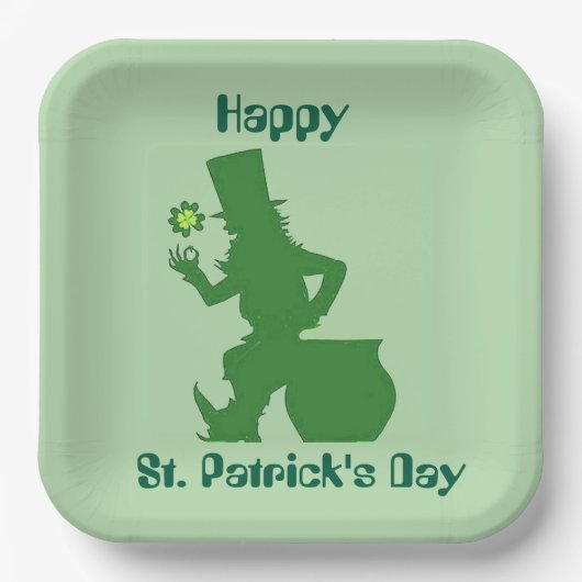 GELUKKIGE ST. PATRICKS DAG KOBOLD  PAPIEREN BORDJE (Voorkant)